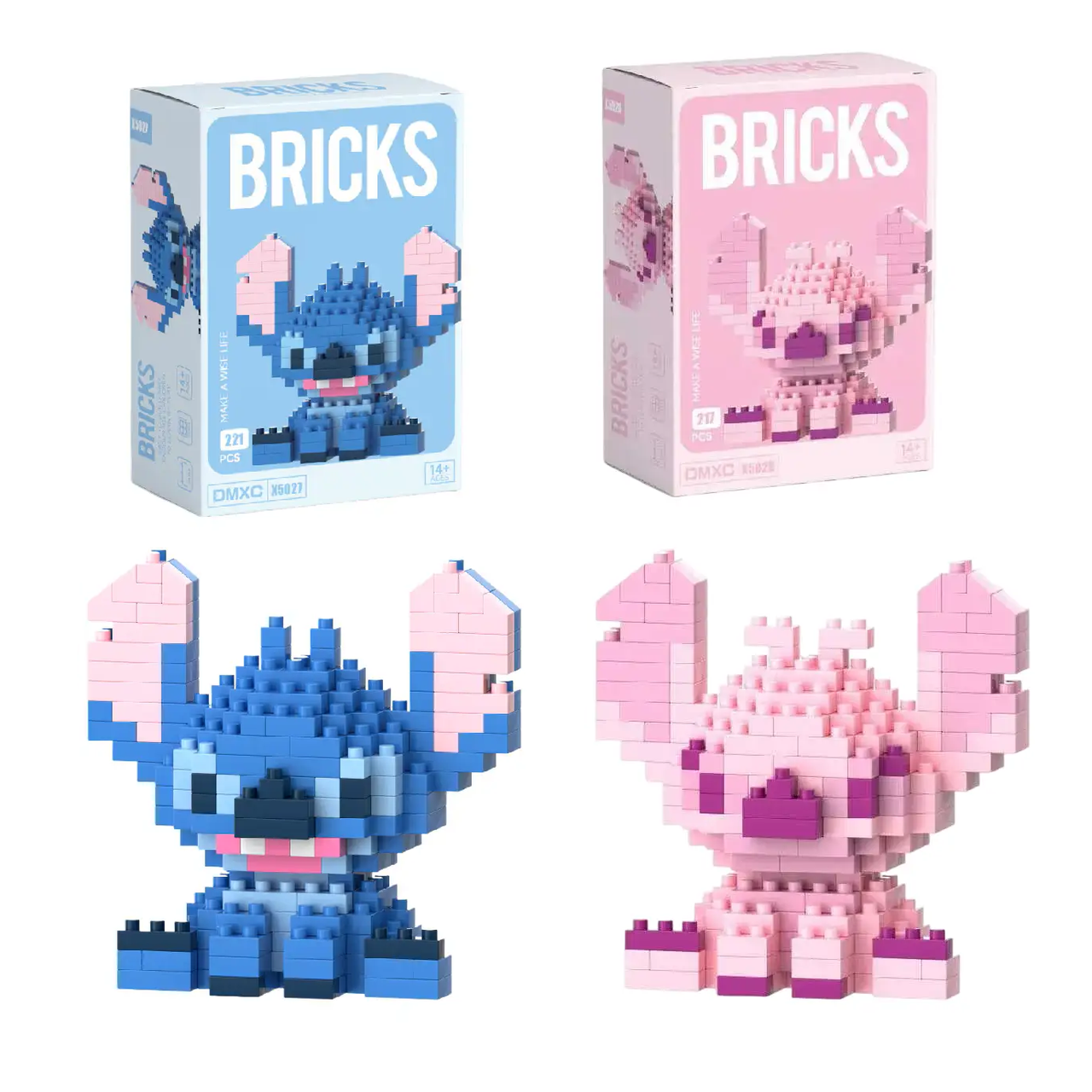 Набір конструкторів-фігурок Bricks Lilo&Stitch Стіч та Ангел 2 шт. (34770491)