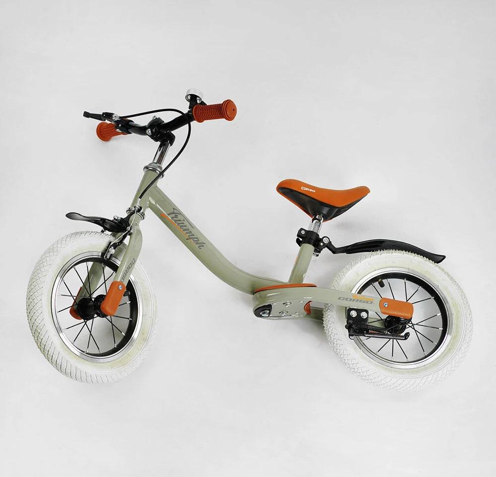 Біговел Corso Triumph 74100 сталева рама/надувні колеса 12"/підніжка/крила/дзвіночок