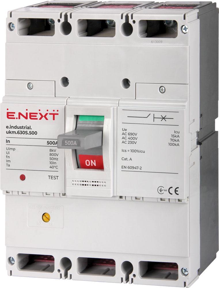 Автоматический выключатель E.NEXT e.industrial.ukm.630S.500 3Р 500А 70кА (i0010028)