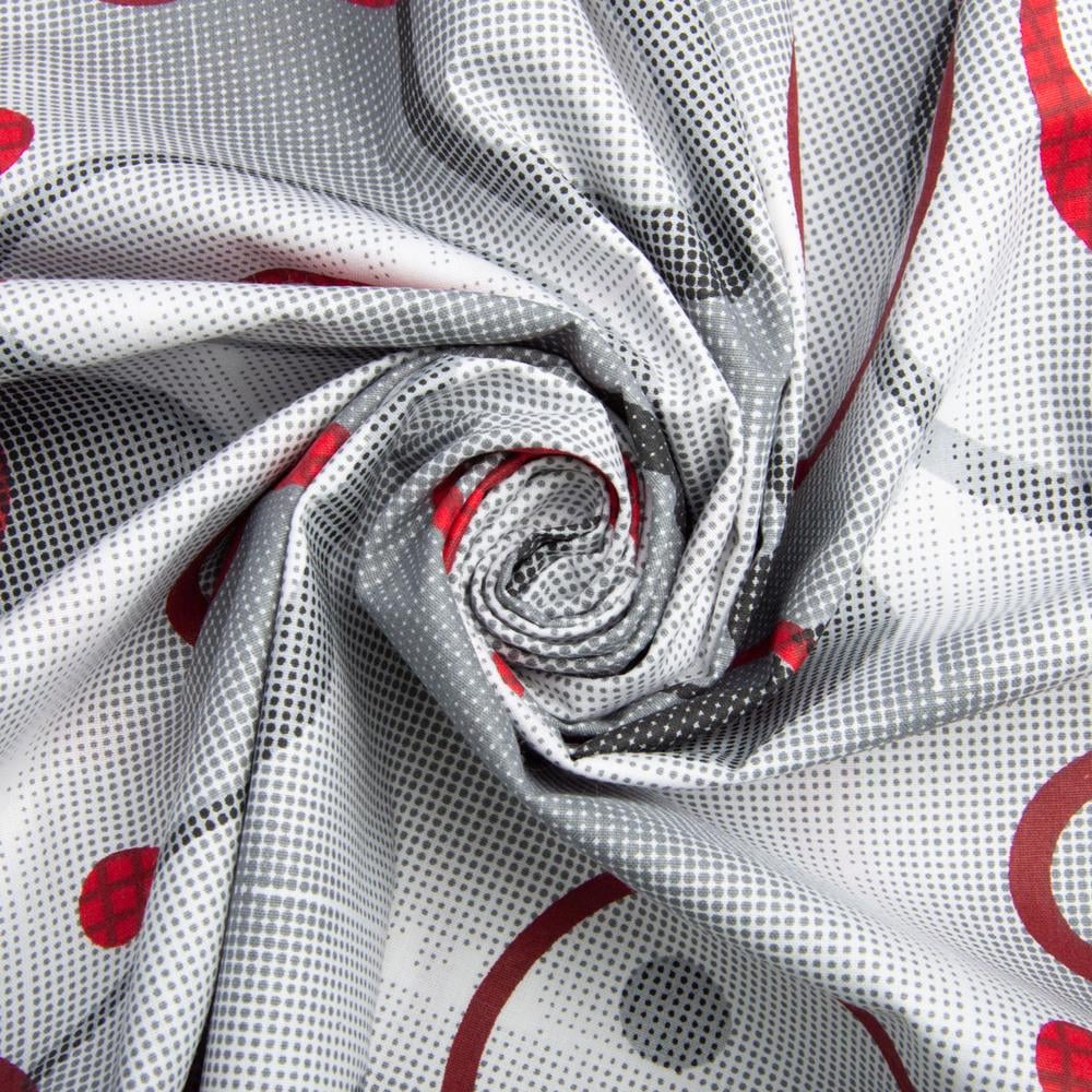 Ткань бязь ранфорс для постельного белья 6701 v-05 Кружальца 2,4 м Красный (24999)