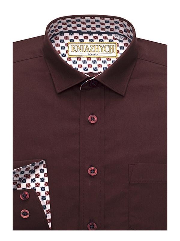 Рубашка Княжич 122-128 см р. 30 Бордовый (Maroon)