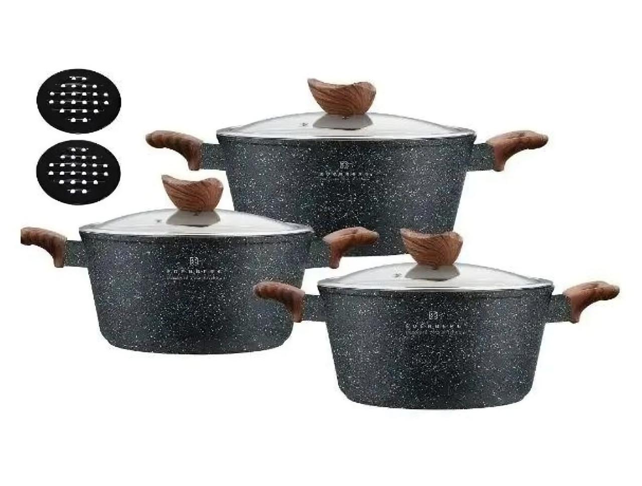 Набор кастрюль с мраморным покрытием Edenberg EB-7426 6 пр. - фото 1 Набор кастрюль с мраморным покрытием Edenberg EB-7426 6 пр. - фото 1