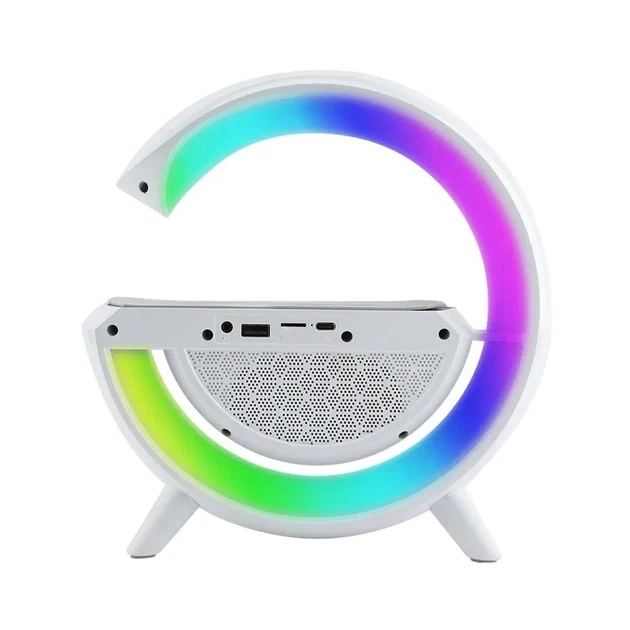 Нічник з годинником BT-3401 RGB Rainbow Light з бездротовою зарядкою 15 W та Bluetooth колонкою - фото 3