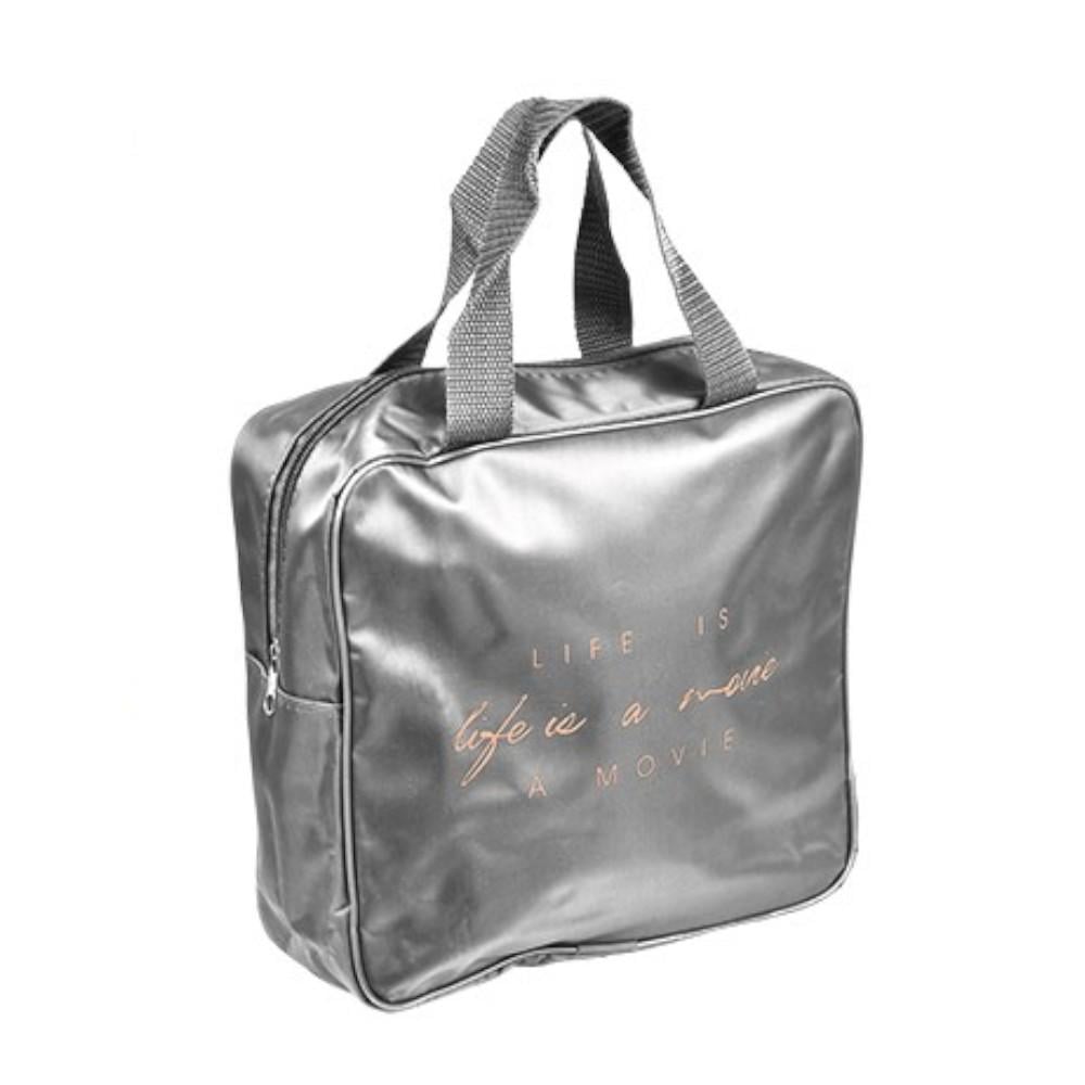 Косметичка дорожная Stenson Beauty полиэстер 24х23х9,5 см Серебристый (R33406)