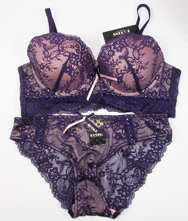 Комплект нижнего белья Fnniss 69133 80С L Фиолетовый (1328565415) - фото 5 Комплект нижнего белья Fnniss 69133 80С L Фиолетовый (1328565415) - фото 5