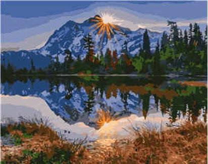 Набор для росписи по номерам Strateg Горы у озера 40х50 см (VA-0311-mt)