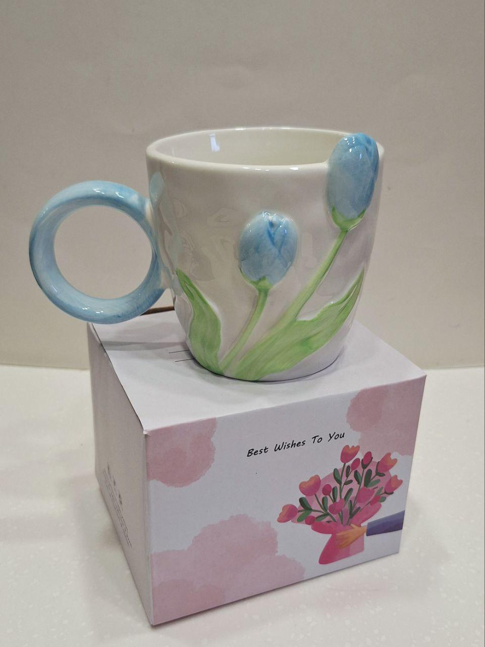 Кружка керамическая Галант тюльпан 470 мл Голубой (2049) Кружка керамическая Галант тюльпан 470 мл Голубой (2049)