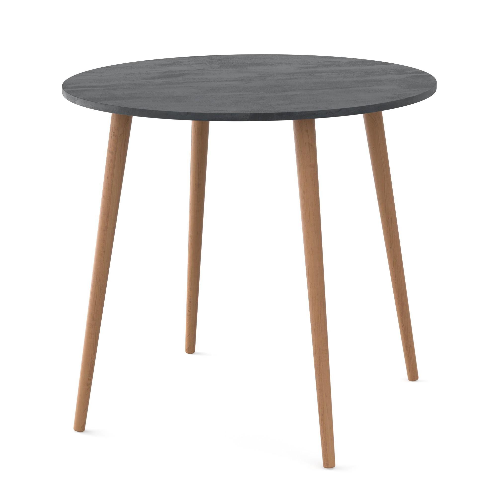 Стіл круглий Неман СЕТ-4 18 мм Вугільний камінь/Лак (5589731)