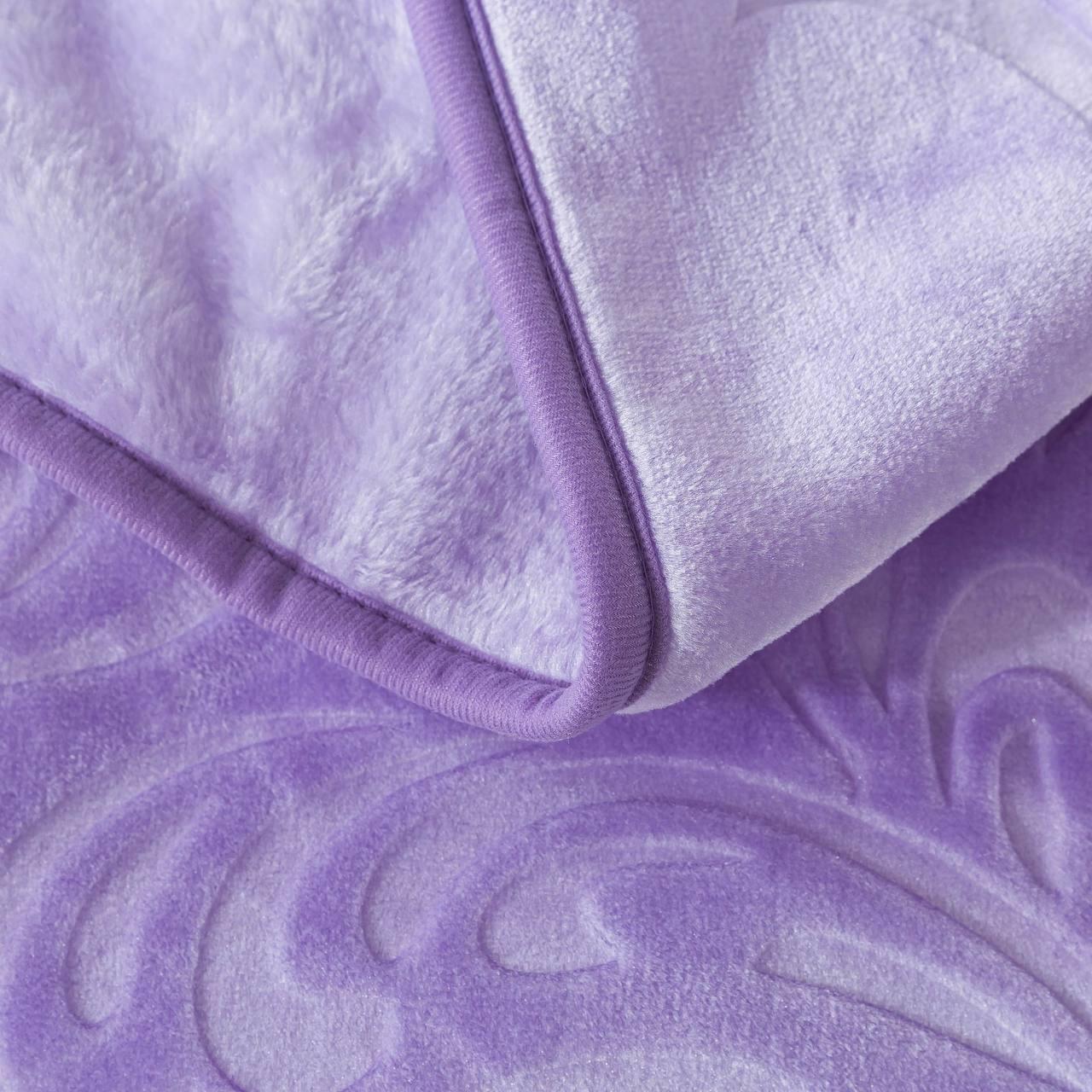 Плед велюровый з выдавкой однотонный Vitas 200х240 см Пудровый (G2) - фото 2