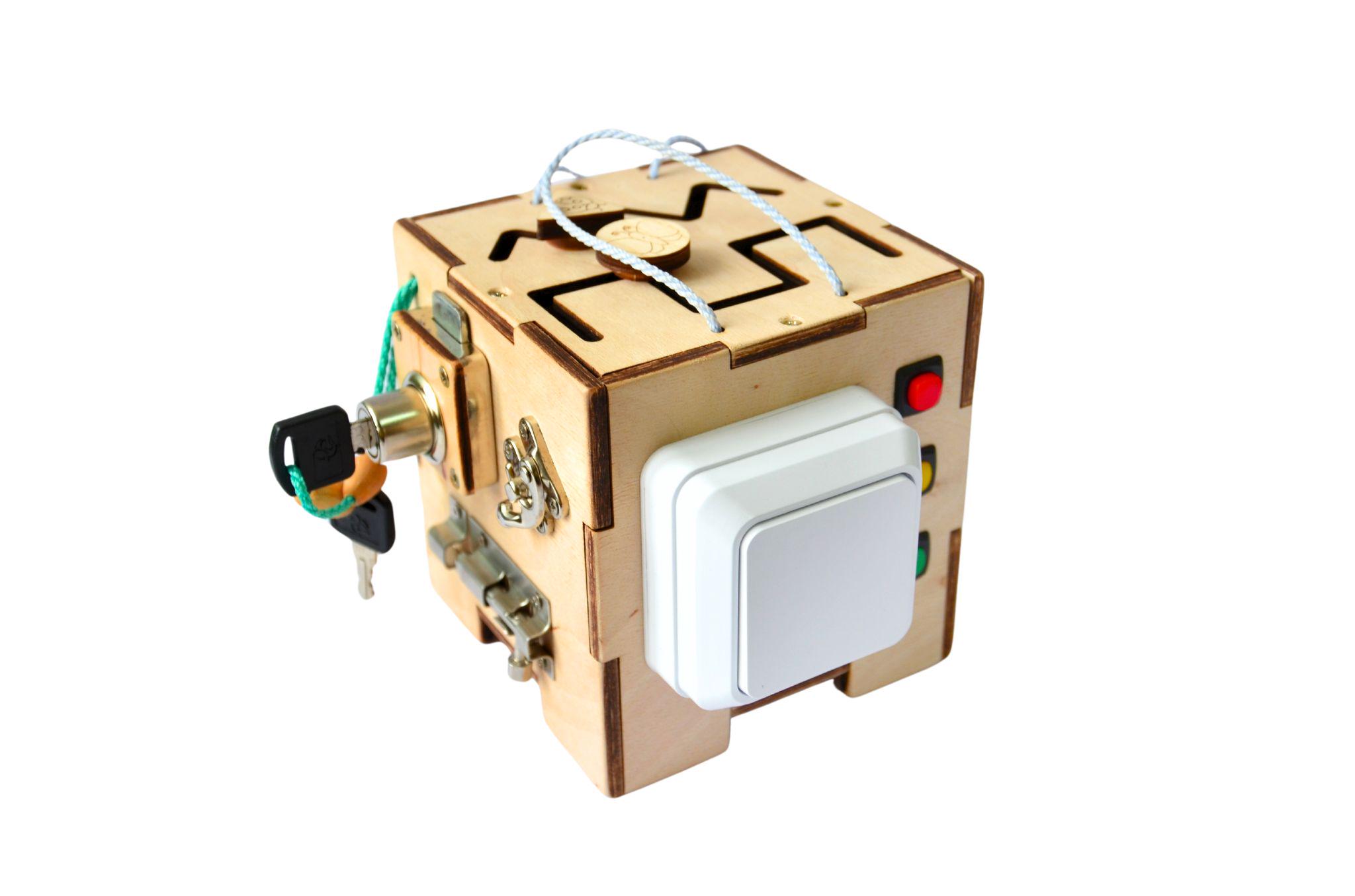 Бизикуб детский KolodaToys Mini 12х12х12 см Разноцветный (1212чс) - фото 5