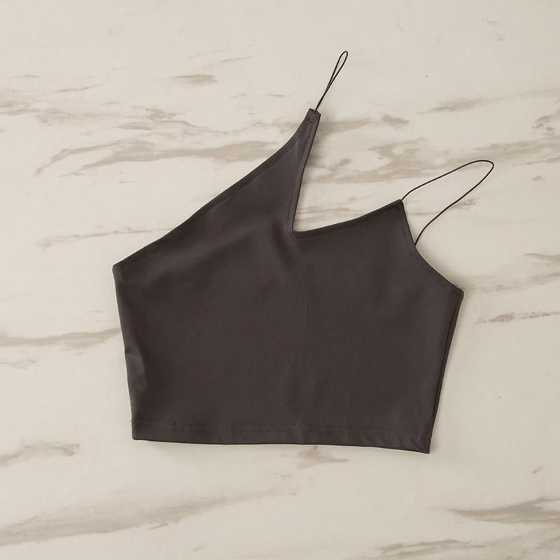 Топ короткий асимметричный Tidal Nest M Темно-серый (23-79-1569-С-M)