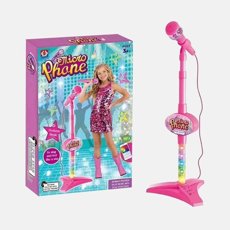 Детский микрофон на стойке Little Singer с музыкальными эффектами и подсветкой