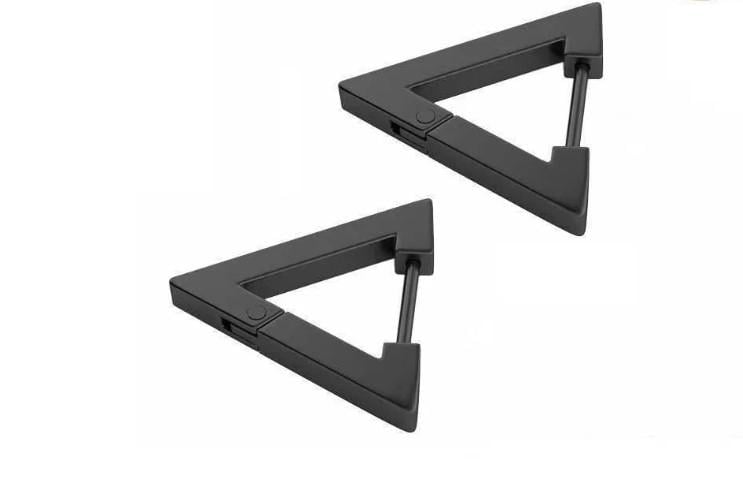 Серьги Конго Triangle нержавеющая сталь 14х15х3 мм 1 пара Черный (ФН1430с06)