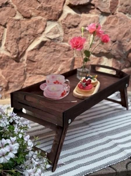 Столик для завтрака/обіду 43х28 см Шоколадний (016ст) - фото 2 Столик для завтрака/обіду 43х28 см Шоколадний (016ст) - фото 2