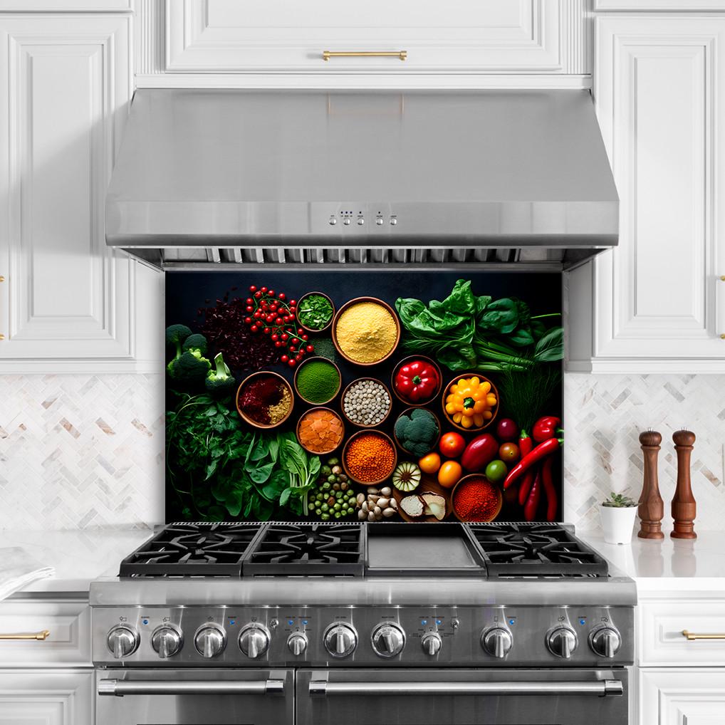 Стеклянная панель для кухни NovellaPrint Ароматы востока 75х50 см (1029.2)