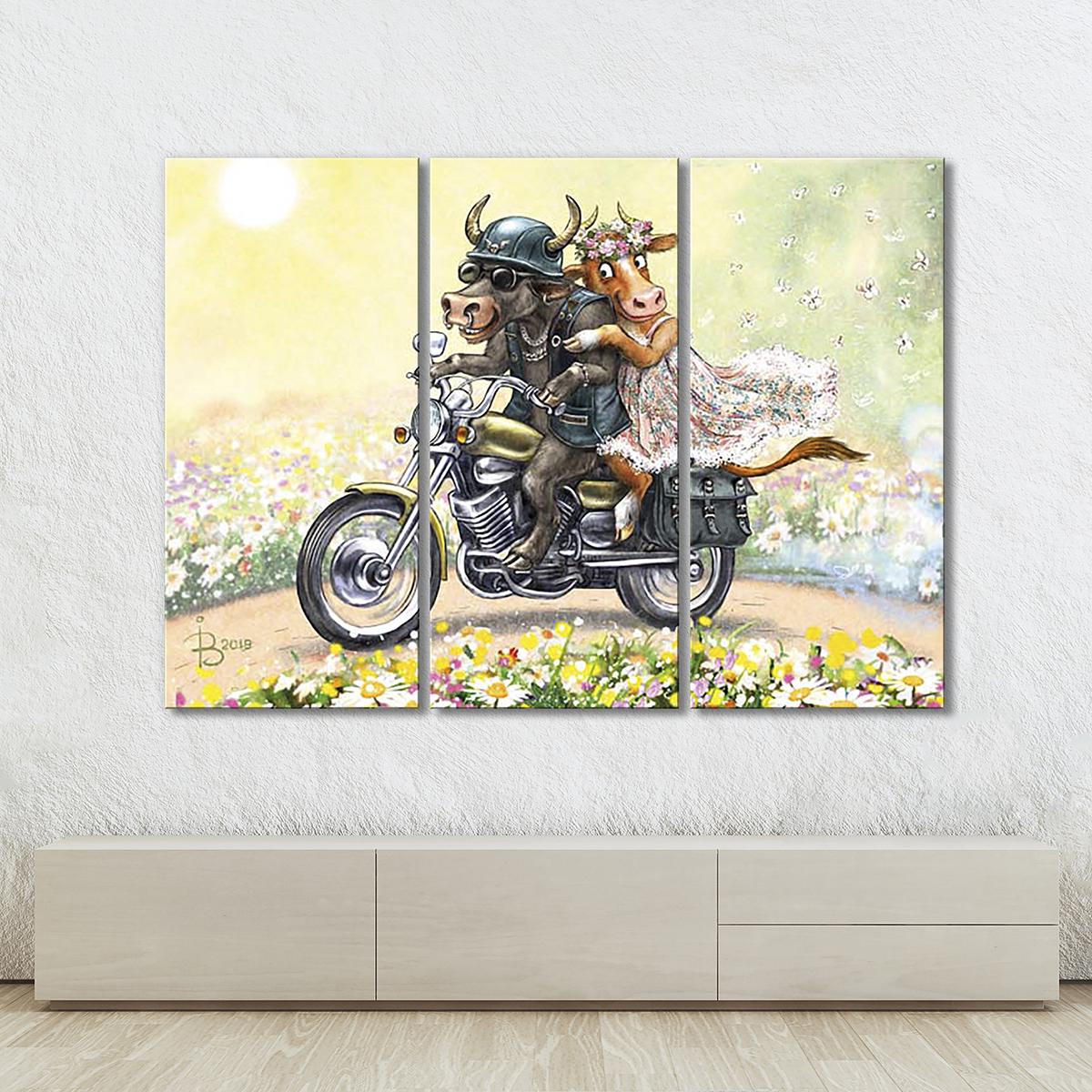 Модульная картина Прокачу с ветерком 3 модуля 90x135 см