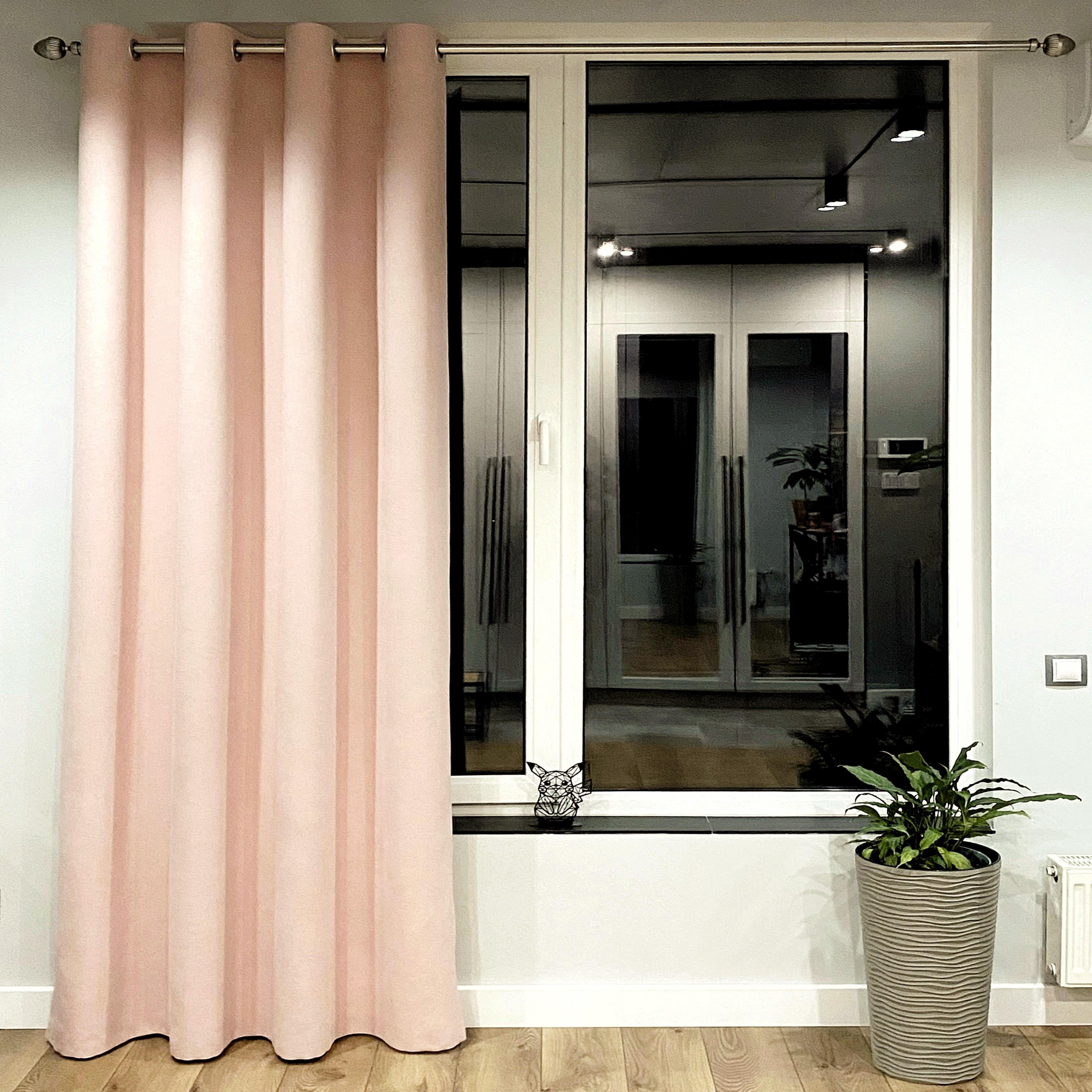 Штора на серых люверсах микровелюр 140х250 см 1 шт. Розово-персиковый (5801528-MT1/140-GR)