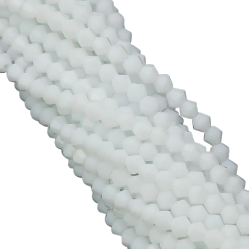 Бусины хрустальные Биконус 2,3х3 мм 160 шт. Белый непрозрачный (БИ0002к02)