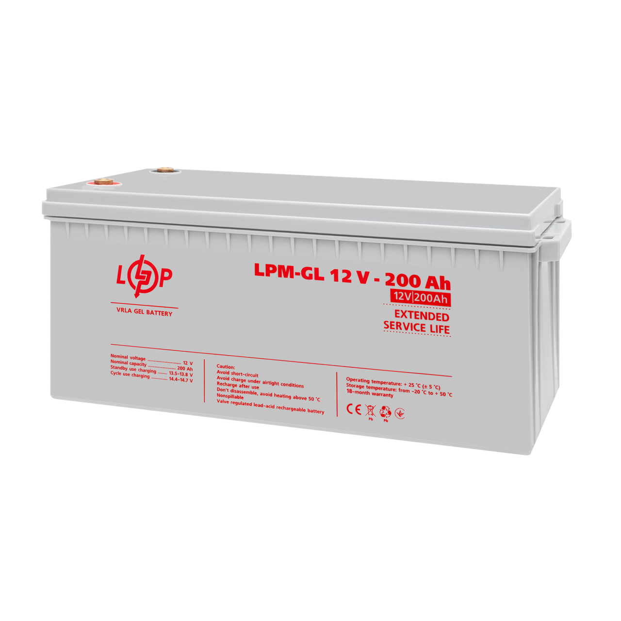 Аккумулятор гелевый LPM-GL 12V-200 Ah - фото 3