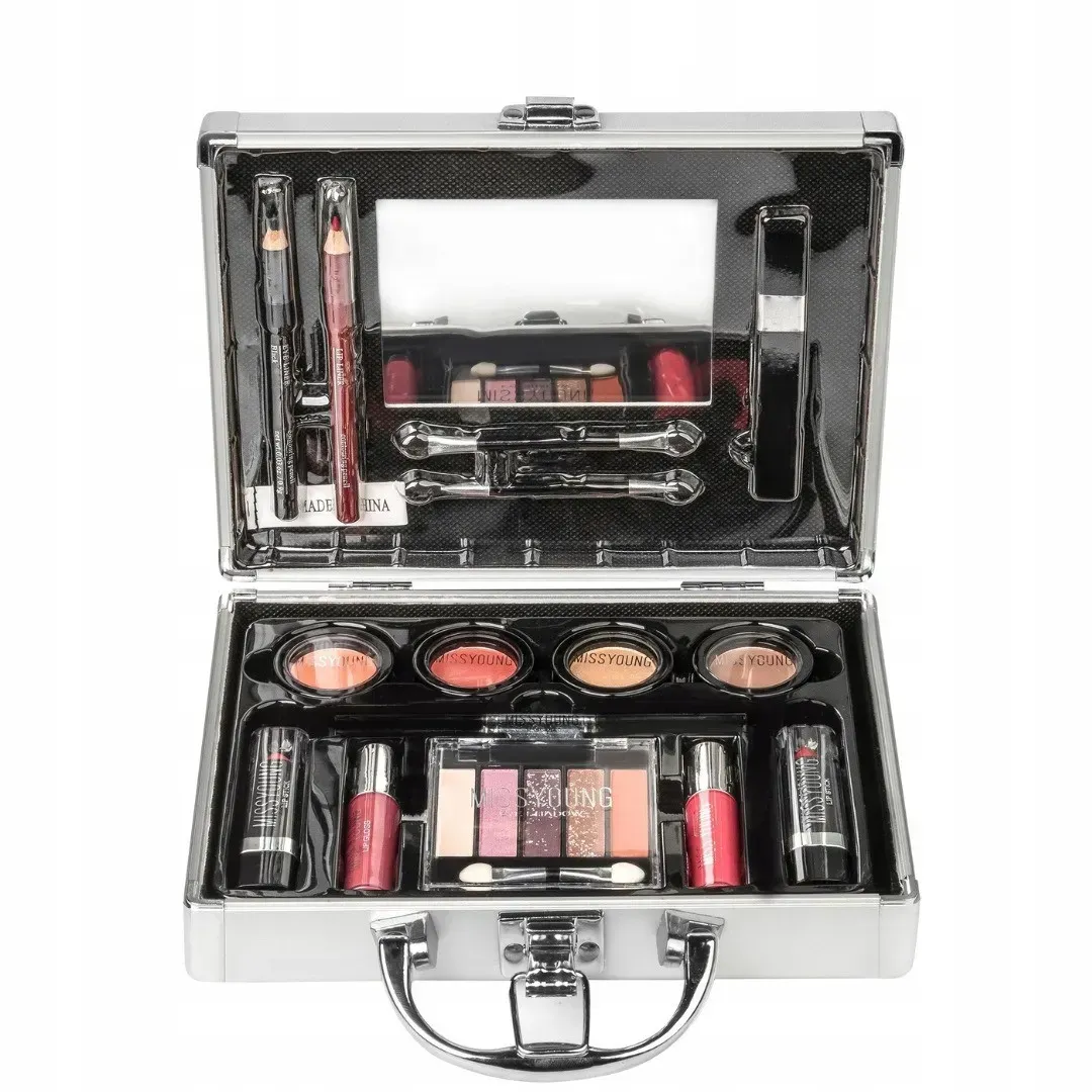 Набор косметики для макияжа в кейсе 20,5х16,9х5,3 см 22 пр. Розовый (30467283)