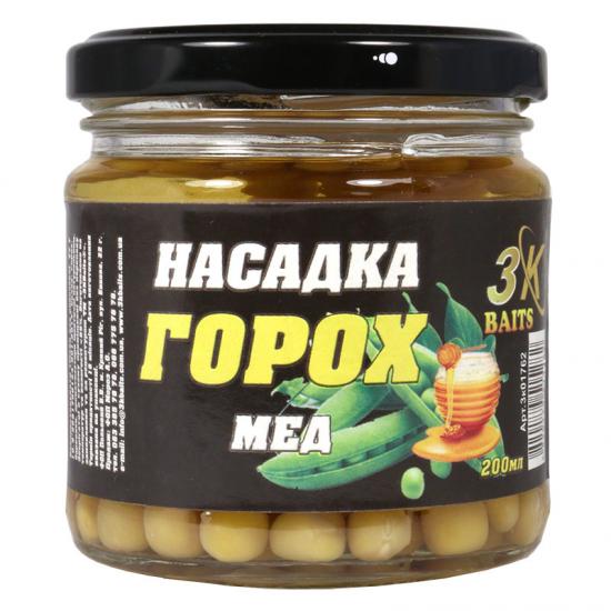 Насадка 3KBaits Premium Горох Мед 200 мл (3KB1665)
