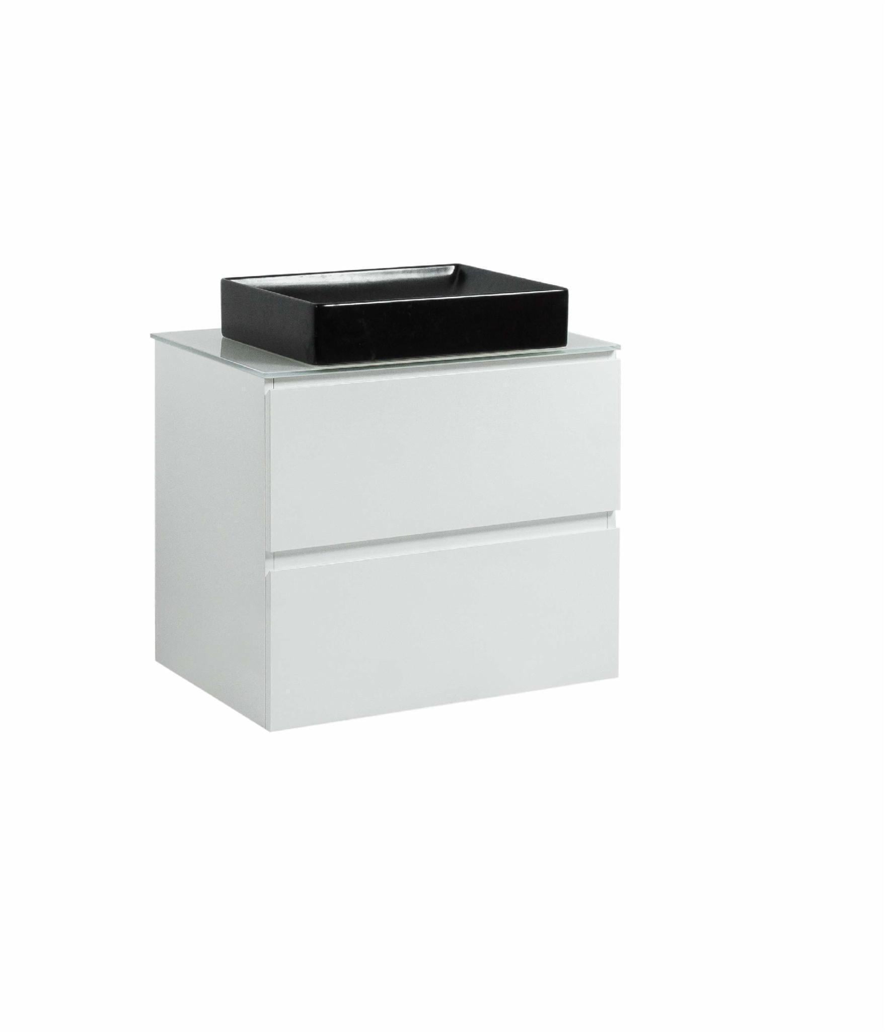 Тумба Sanwest Group Velma 70 Білий+ стільниця Білий+ чаша Грейс чорна/підвісна