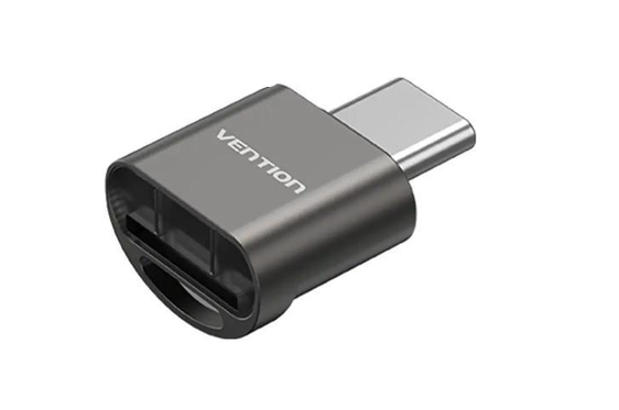 Картридер Vention USB 2.0 Type-C MicroSD Card Reader Gray Zinc Alloy Type (CLMH0)