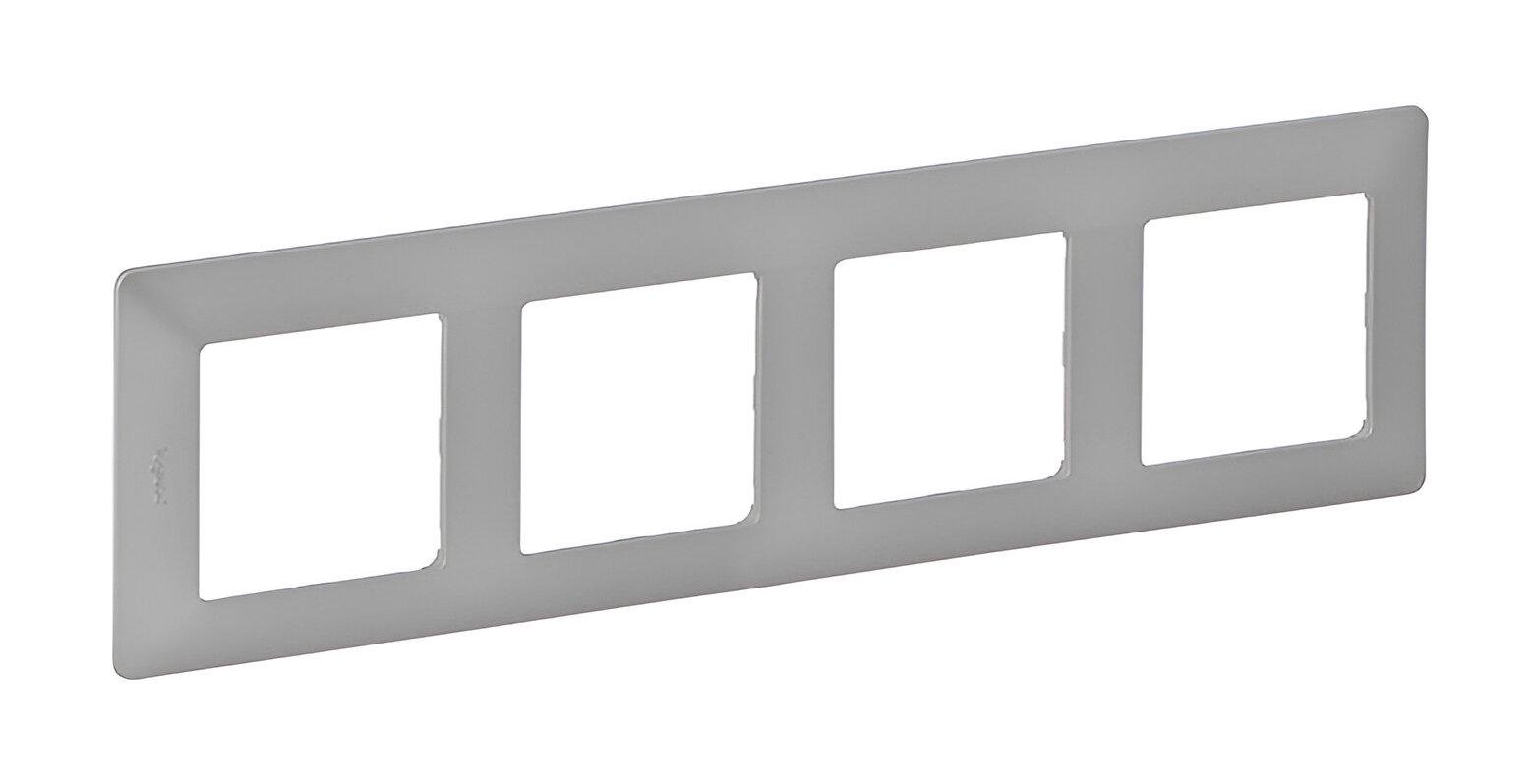 Рамка для розетки Legrand Valena Life 4 посты Алюминий