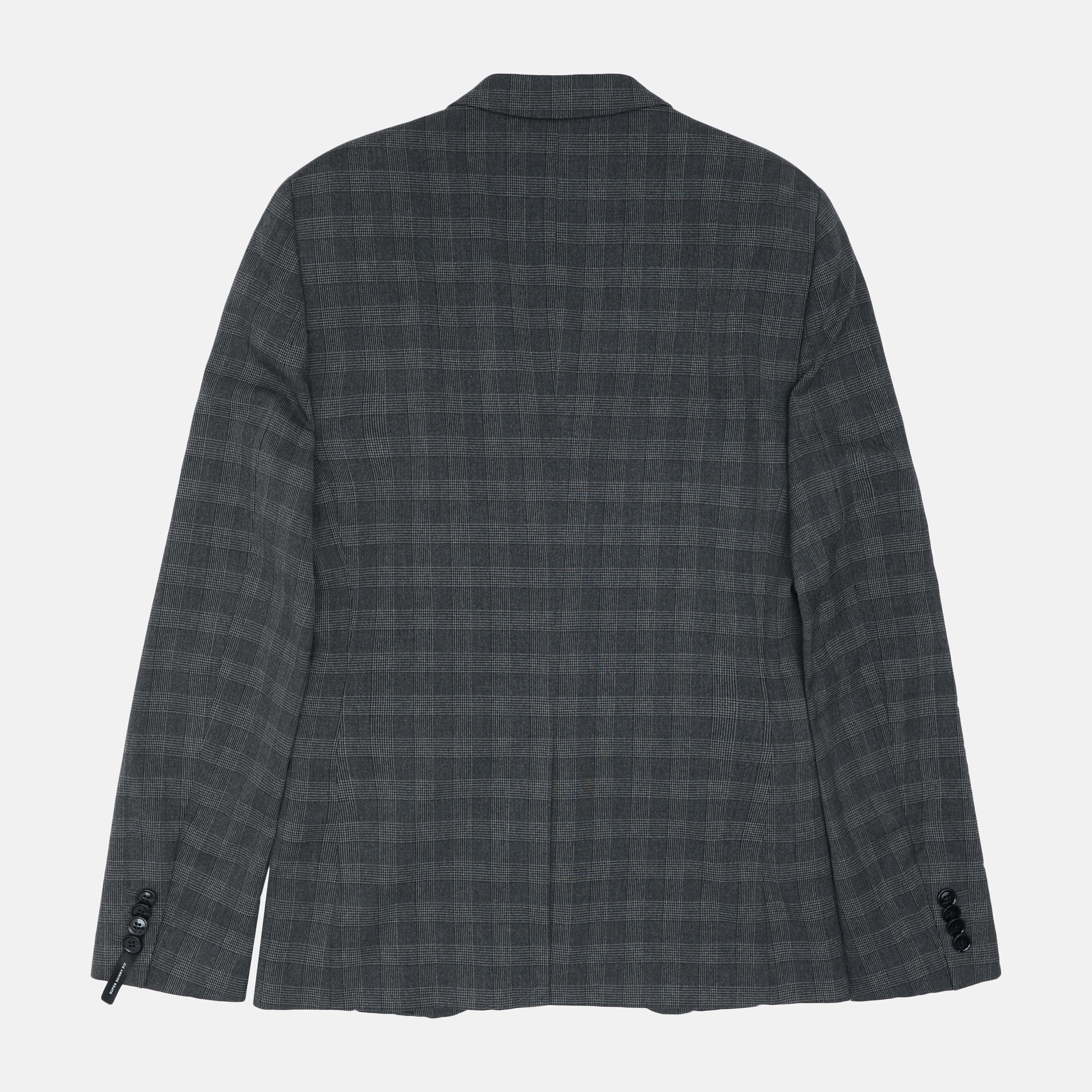 Пиджак H&M клетка р. 44 Темно-серый (1307713991) - фото 2