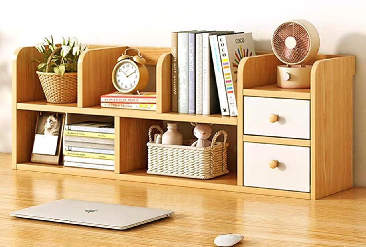 Полка-надстройка настольная из дерева Ремая карри (АКД-008403)