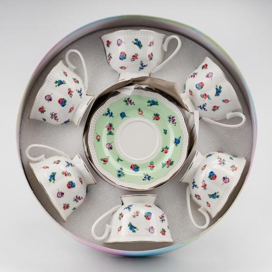 Набор чашек с блюдцами Мятная мелодия 230 мл на 6 персон (90924)