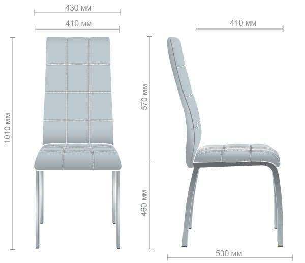 Обідній стілець AMF Кастилія метал/шкірозамінник 1010х430х530 мм Хром/Молочний - фото 10