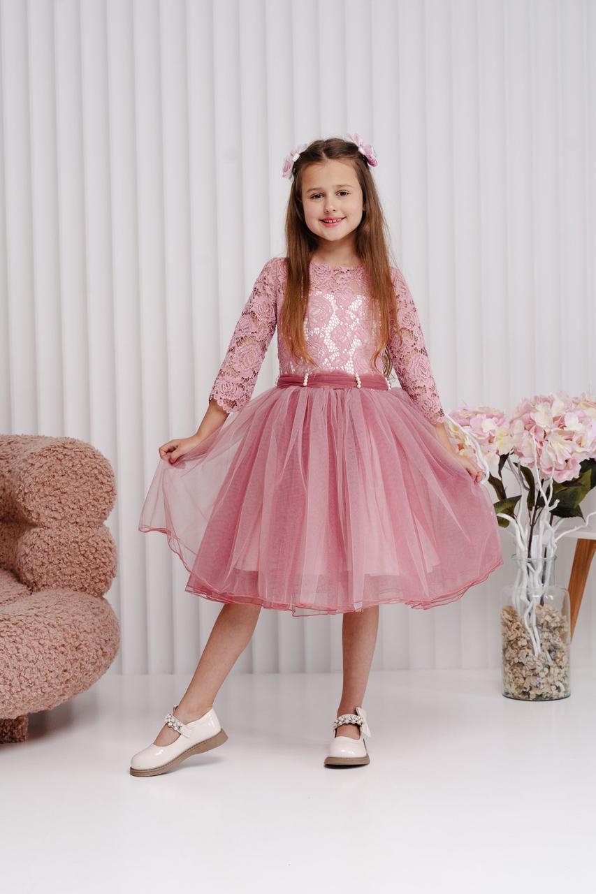 Платье праздничное для девочки 122 см Розовый (2415867093) - фото 3