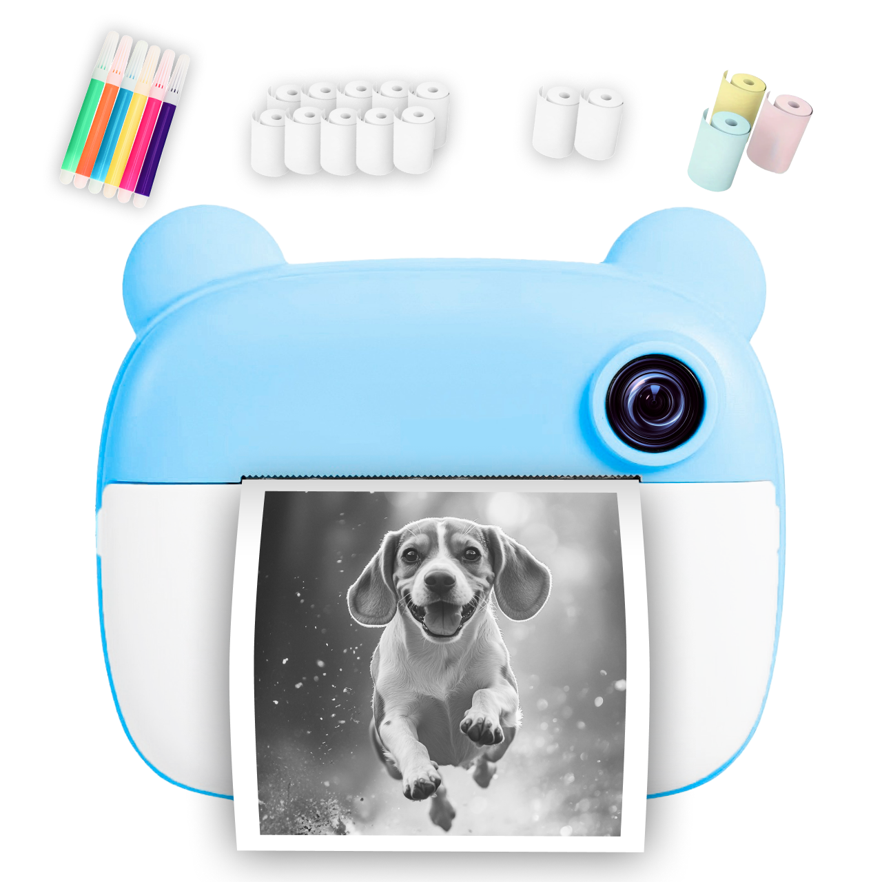Фотоапарат дитячий з функцією миттєвого друку Блакитний (2345753994569)
