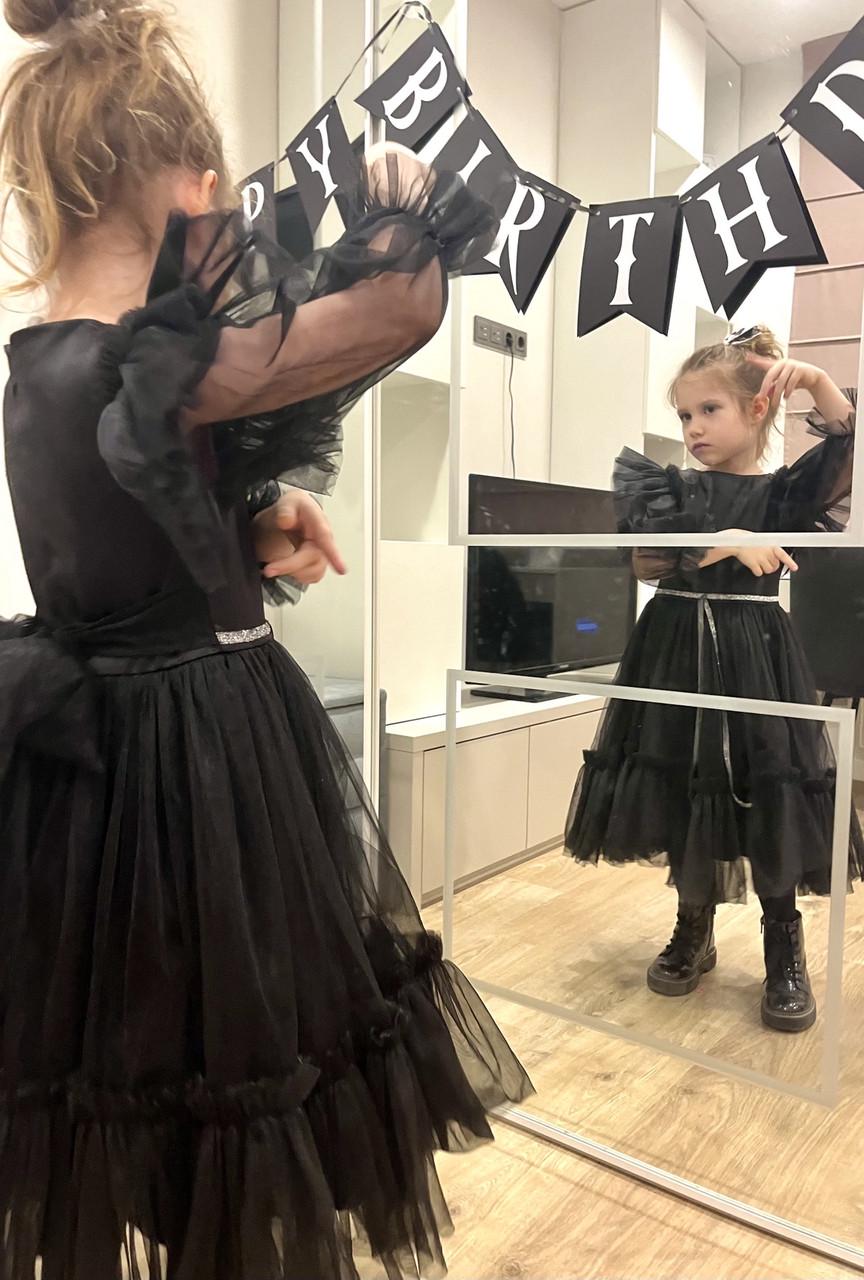 Платье праздничное для девочки Венздей 110 см Черный (2241784552) - фото 4 Платье праздничное для девочки Венздей 110 см Черный (2241784552) - фото 4