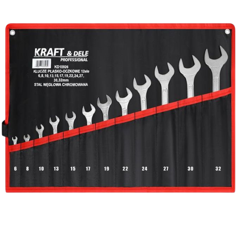 Набор ключей рожково-накидных Kraft&Dele KD10926 12 шт. 6-32 мм Набор ключей рожково-накидных Kraft&Dele KD10926 12 шт. 6-32 мм