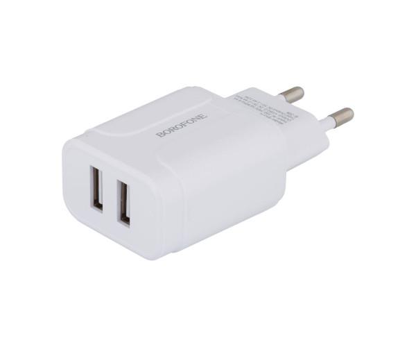 Устройство сетевое зарядное Borofone BA37A 2USB cable MicroUSB 2,4 A 12W 1 м White - фото 3