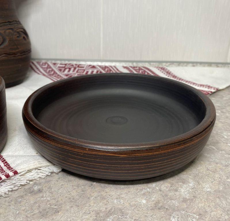 Кеци красная глина тарелка с бортом гладкая 18 см (50055)