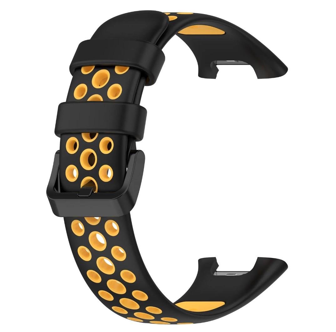 Силиконовый ремешок Primo Perfor Classic для фитнес браслета Xiaomi Smart Band 7 Pro Black/Yellow (2352373143)