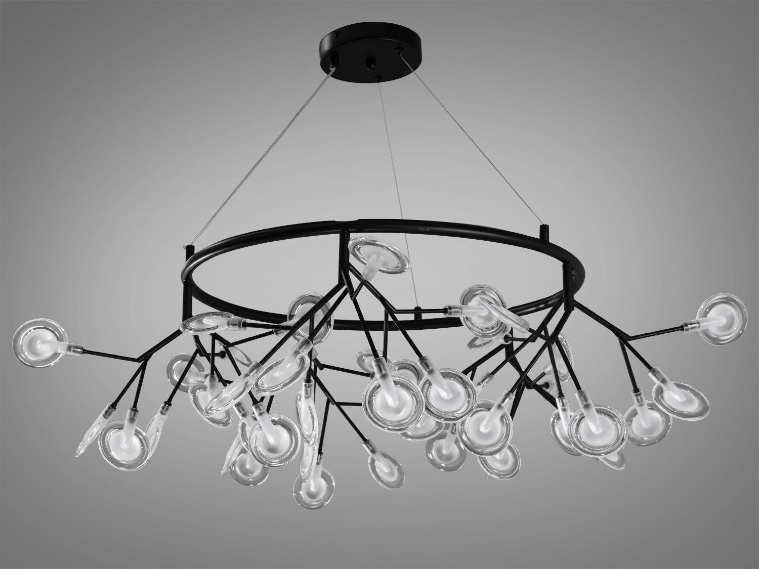 Люстра підвісна Світлячок 45 ламп Чорний (Y887-45C BK) - фото 1