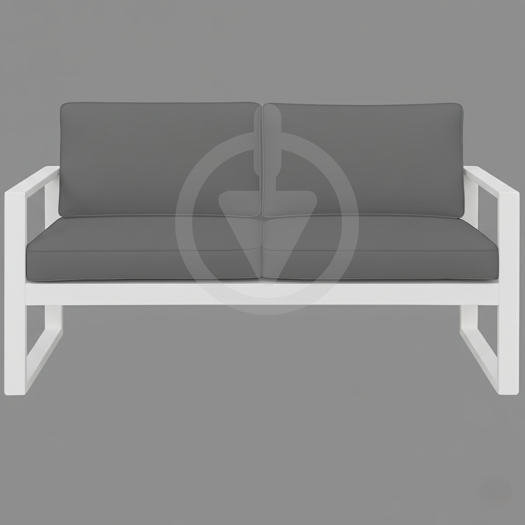 Диван металевий AVVS tech Бостон вуличний лофт з підлокітниками оксфорд 160 см Світло-сірий/Білий (30067116) - фото 2