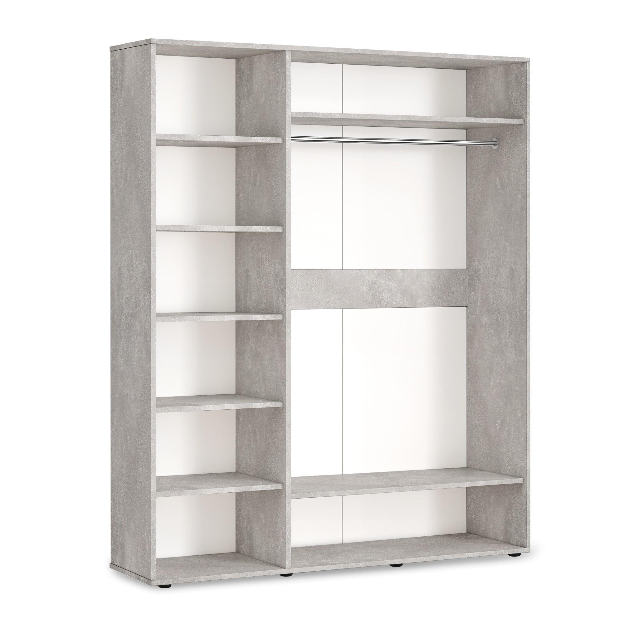 Комплект мебели Moris шкаф с полками и штангой и туалетный стол 2800x520х2200 мм Бетон - фото 4