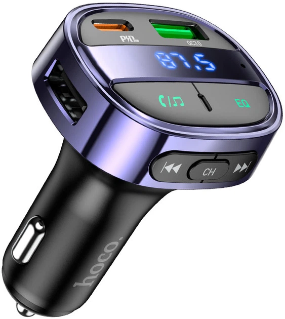АЗП з Bluetooth FM-трансмітером HOCO E70 PD30W+QC3.0 car BT FM transmitter Magic Night (KST-6931474765246)