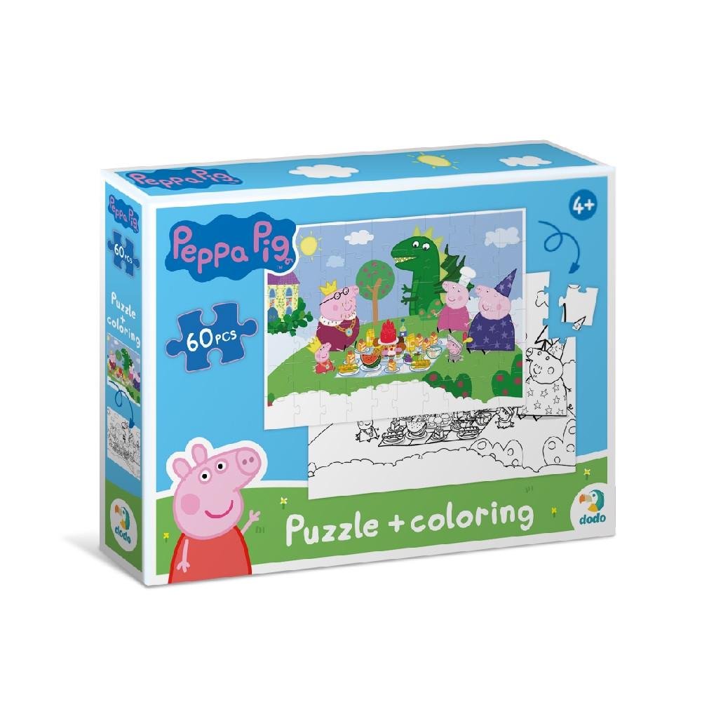Пазл-розмальовка картонний дитячий Dodo Peppa Pig Казковий пікнік 60 деталей