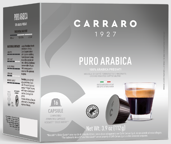 Кофе в капсулах Dolce Gusto Carraro Puro Arabica 16 капсул (car90022)