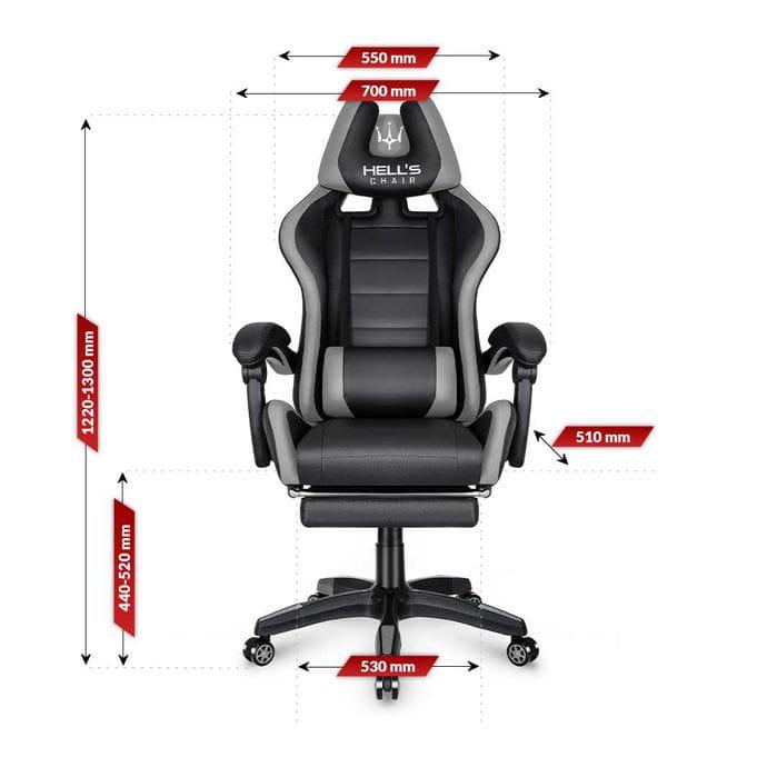 Кресло геймерское HELL'S HC-1039 Plus Grey - фото 3