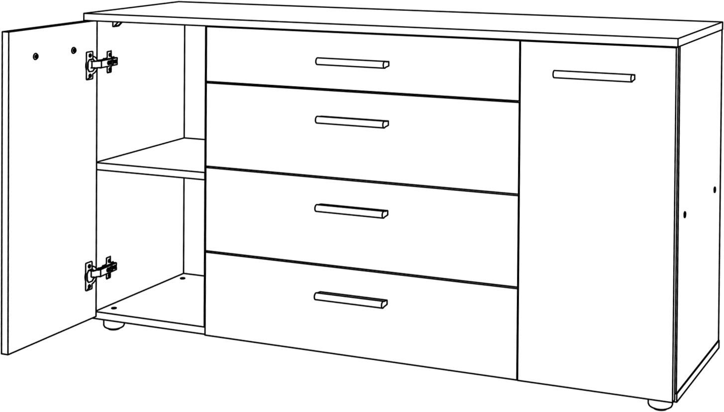 Комод Компанит 1-3-2 130х38х73 см Бук - фото 3 Комод Компанит 1-3-2 130х38х73 см Бук - фото 3