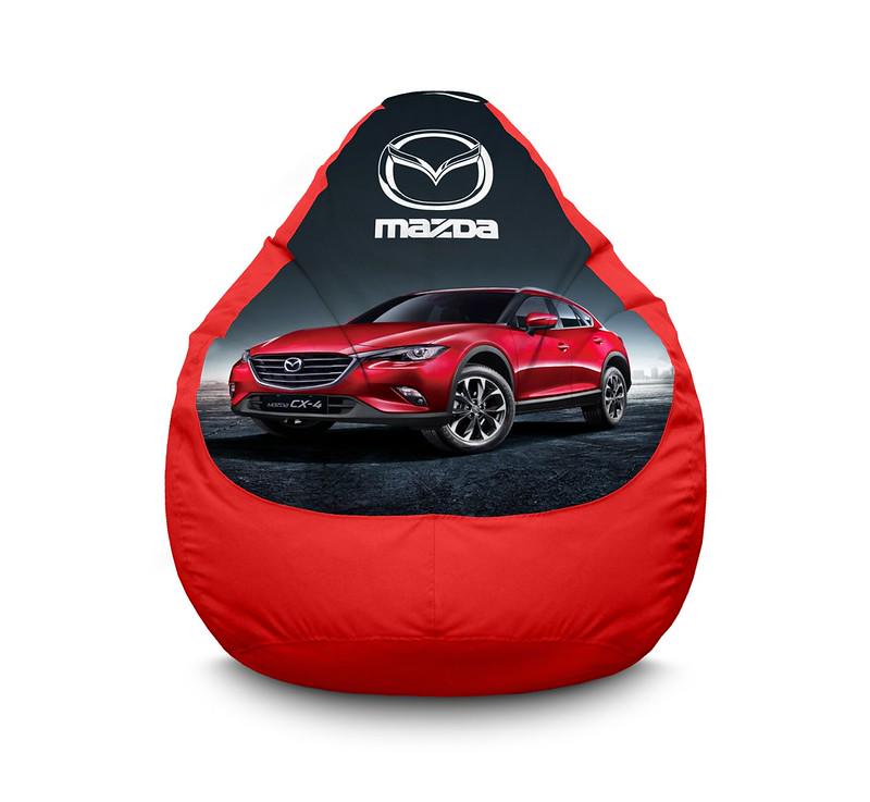Кресло мешок iPuff Mazda CX-4 Оксфорд XXL 90х125 см Красный