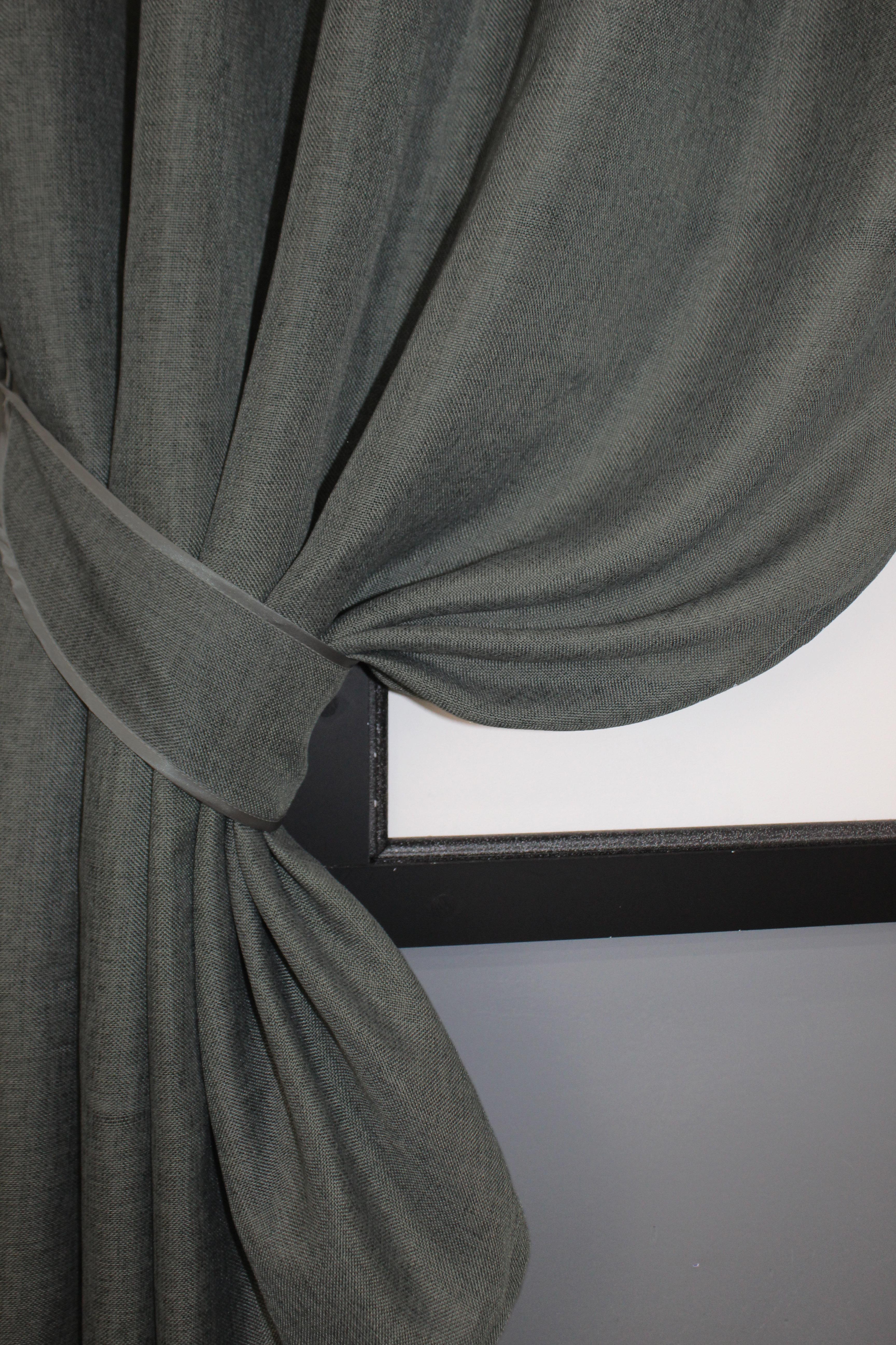 Комплект штор VR-Textil №1282ш лен/мешковина 130х170 см 2 шт. Серый (35-0084) - фото 4