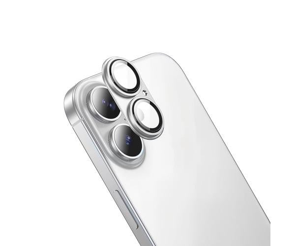 Рамка металлическая со стеклом на камеру Hoco V16 Full Guard для iPhone 17 Серебряный